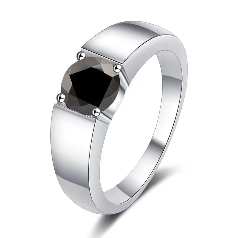 1Ct VVS1 Moissanite Solitaire Engagement Ring | Rhodium Finish | 925 Sterling Silver | GRA Certified
