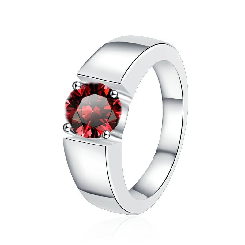 1Ct VVS1 Moissanite Solitaire Engagement Ring | Rhodium Finish | 925 Sterling Silver | GRA Certified