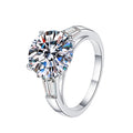 Three Stone Moissanite Ring | 5ct VVS1 D Colour | GRA Certified | S925 Silver | Platinum Plated