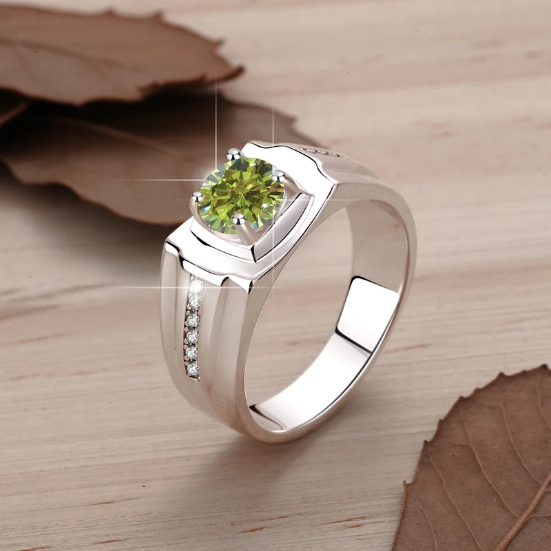 1Ct VVS1 Moissanite Ring Band | Rhodium Finish | 925 Sterling Silver