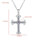 S925 Sterling Silver Cross Moissanite Pendant Necklace – Rhodium Finish | GRA Certified