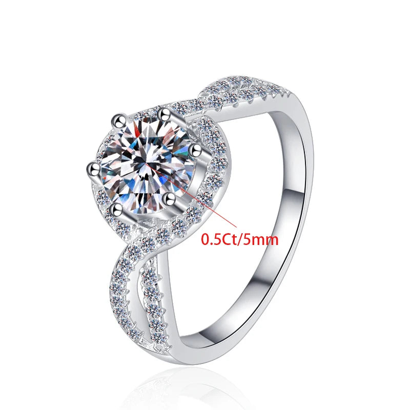 Classic Round Brilliant Moissanite Ring | GRA Certified | S925 Silver
