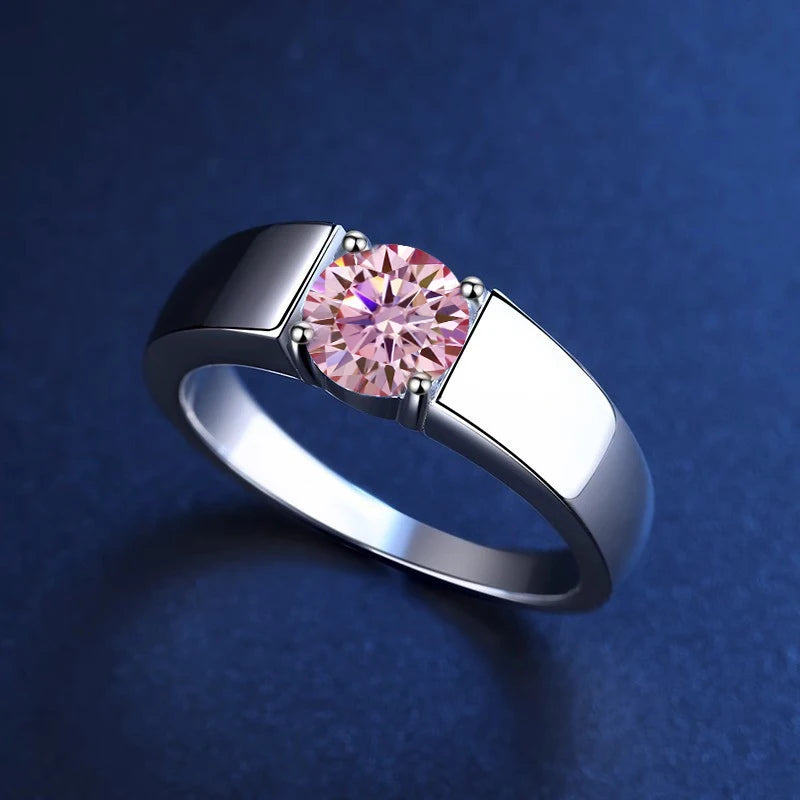 1Ct VVS1 Moissanite Solitaire Engagement Ring | Rhodium Finish | 925 Sterling Silver | GRA Certified