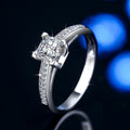 Princess Cut Moissanite Engagement Ring | 1.2ct VVS1 D Colour | GRA Certified | S925 Silver | Rhodium Plated