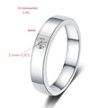 0.2CT Moissanite Solitaire Band Ring – Rhodium Finish | S925 Sterling Silver | GRA Certified