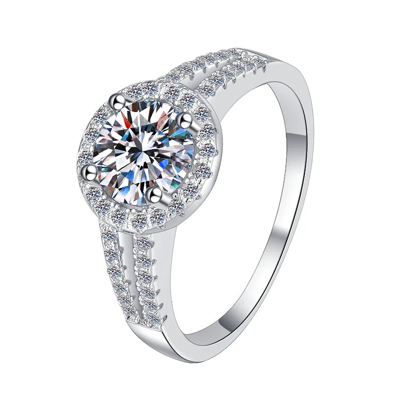 Four Claw D Colour Moissanite Engagement Ring | GRA Certified | S925 Silver
