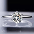 Six Claw Moissanite Solitaire Ring | 3ct VVS1 D Colour | GRA Certified | S925 Silver | Rhodium Plated