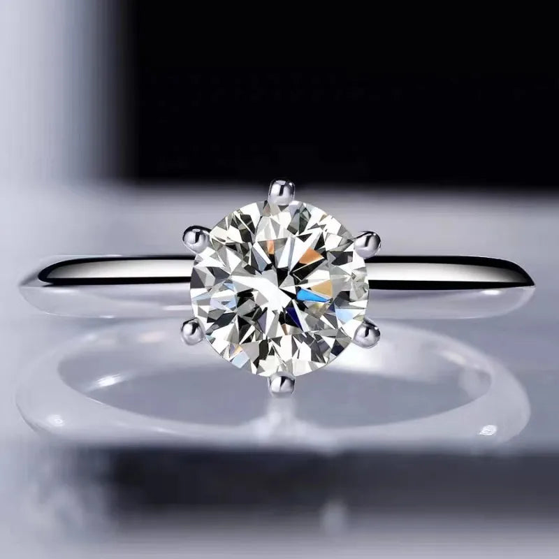 Six Claw Moissanite Solitaire Ring | 3ct VVS1 D Colour | GRA Certified | S925 Silver | Rhodium Plated