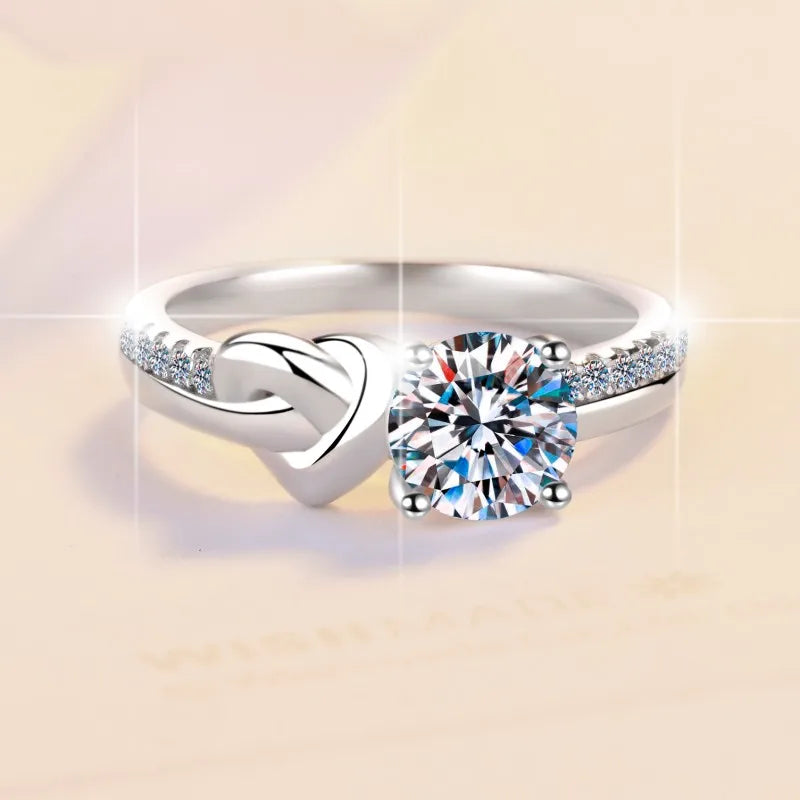 1ct Four Claw Moissanite Engagement Ring | GRA Certified | S925 Silver