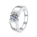 1Ct VVS1 Moissanite Solitaire Engagement Ring | Rhodium Finish | 925 Sterling Silver | GRA Certified