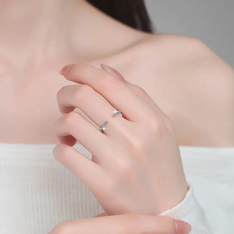 Full Moissanite Timeless Stackable Band Ring – Rhodium & Gold Finish | S925 Sterling Silver | GRA Certified