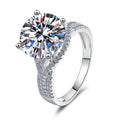 Four Claw Moissanite Solitaire Ring | 2ct & 5ct VVS1 D Colour | GRA Certified | S925 Silver | Rhodium Plated