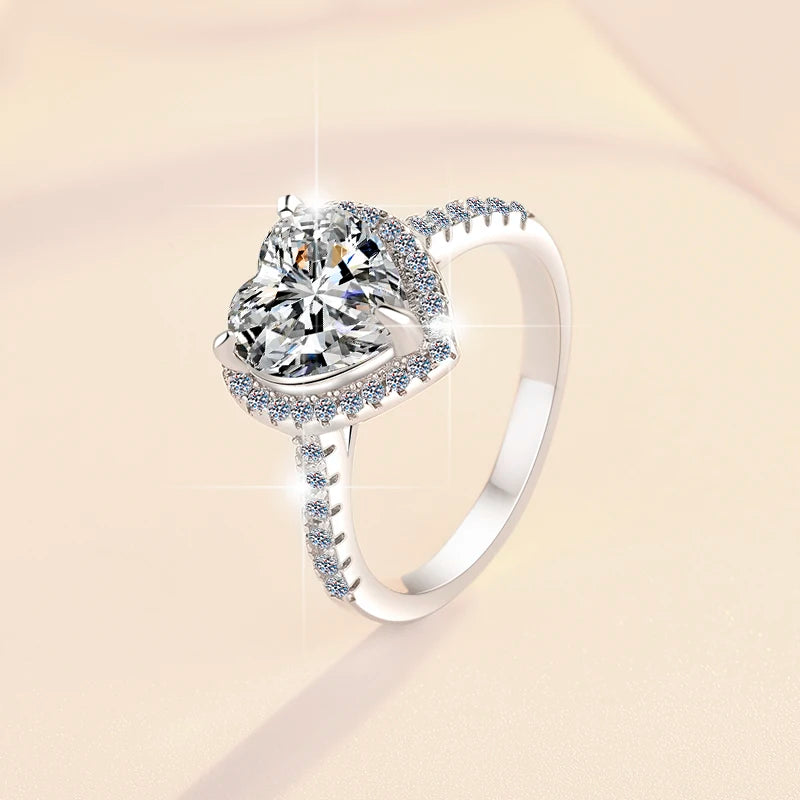 Round Brilliant Moissanite Elegant Ring | 1ct–2ct VVS1 D Colour | GRA Certified | S925 Silver