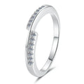 Möbius Strip Full Moissanite Stackable Band Ring – Rhodium Finish | S925 Sterling Silver | GRA Certified