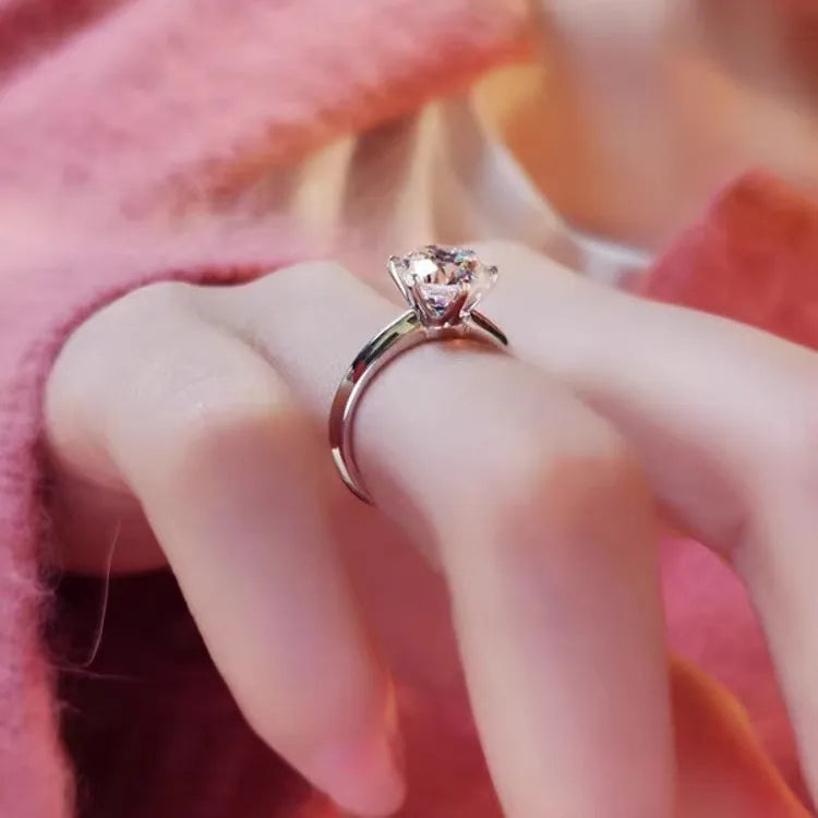 Six Claw Moissanite Solitaire Ring | 3ct VVS1 D Colour | GRA Certified | S925 Silver | Rhodium Plated