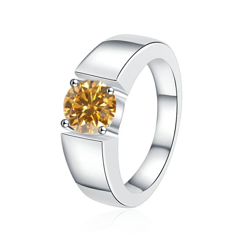 1Ct VVS1 Moissanite Solitaire Engagement Ring | Rhodium Finish | 925 Sterling Silver | GRA Certified