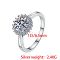 Round Brilliant Moissanite Band Ring | 1ct VVS1 D Colour | GRA Certified | S925 Silver