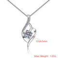 S925 Sterling Silver Round Cut Moissanite Pendant Necklace – Rhodium Finish | GRA Certified