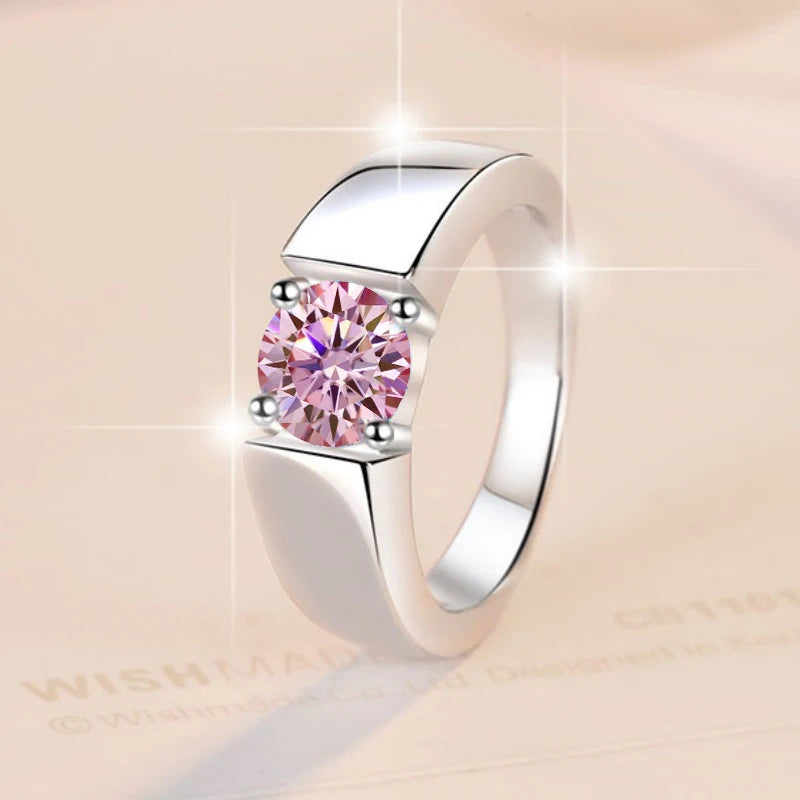 1Ct VVS1 Moissanite Solitaire Engagement Ring | Rhodium Finish | 925 Sterling Silver | GRA Certified