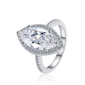 Marquise Cut Moissanite Ring | 5ct VVS1 D Colour | GRA Certified | S925 Silver | Rhodium Plated