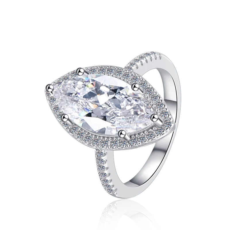 Marquise Cut Moissanite Ring | 5ct VVS1 D Colour | GRA Certified | S925 Silver | Rhodium Plated