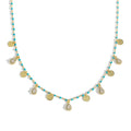 Blue Enamel Waterdrop CZ Necklace - 925 Sterling Silver