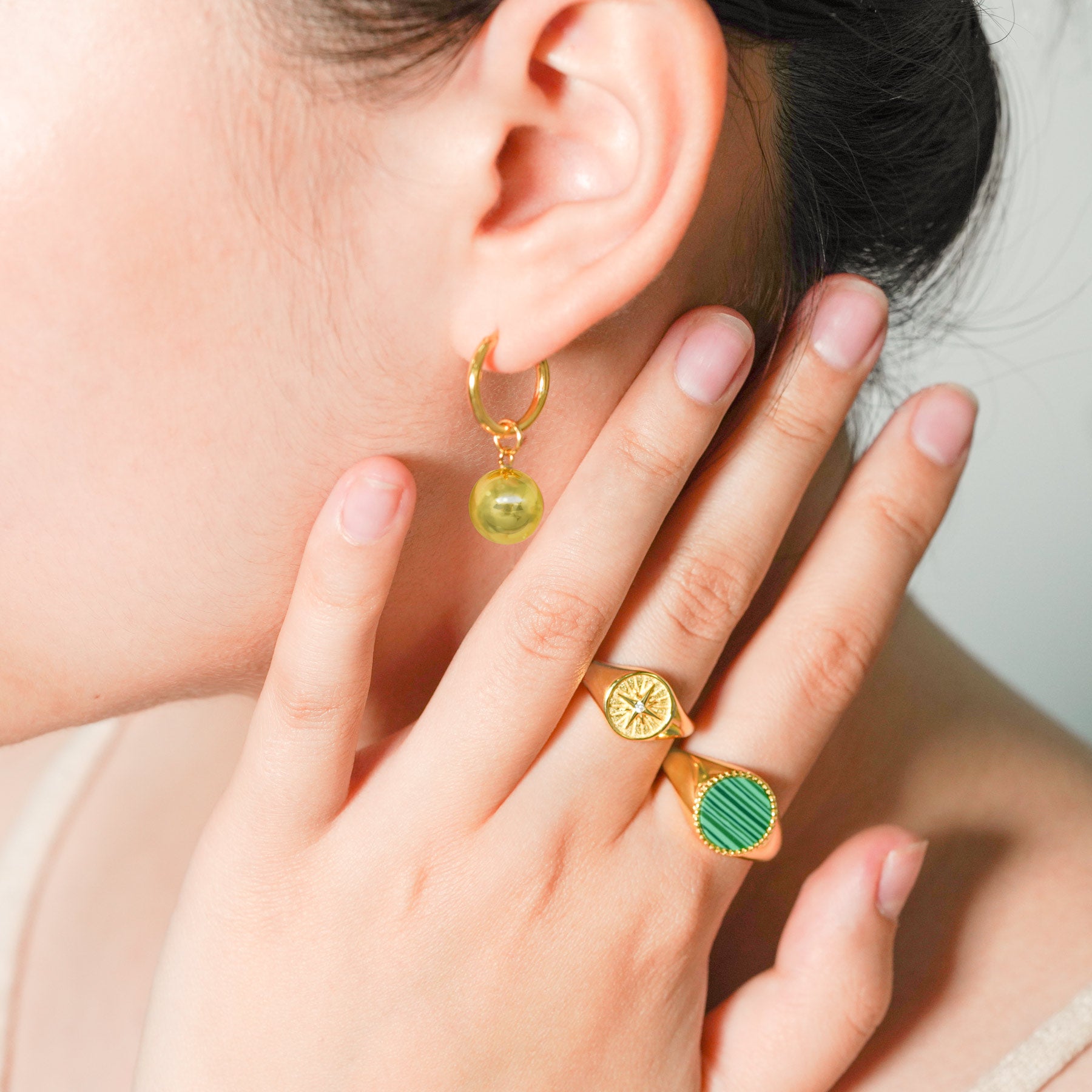 Round Ball Stud Earrings - 925 Sterling Silver
