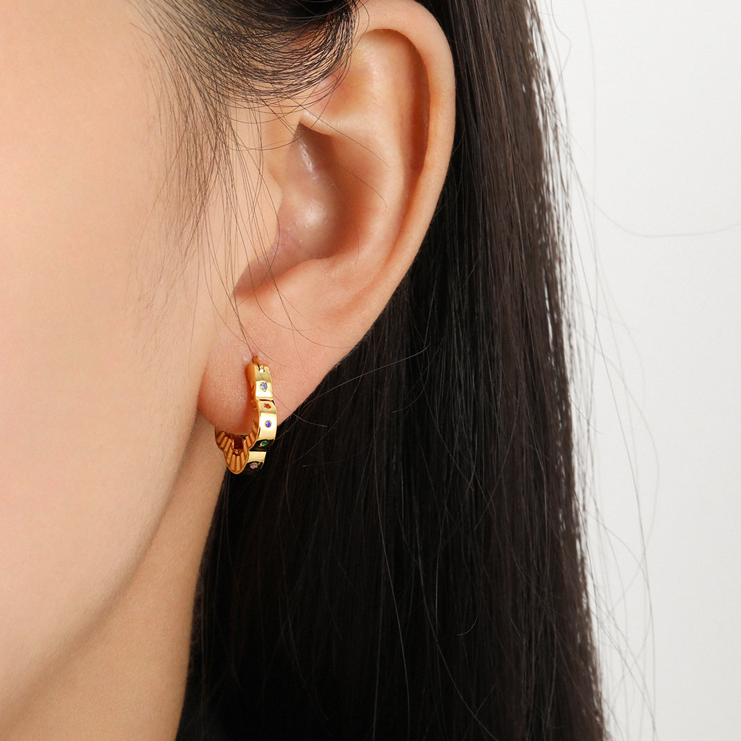 Four Leaf Clover Lucky Hoop Earrings - 999 Sterling Silver