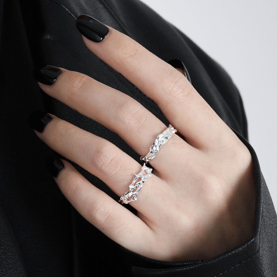 Flowing Lava Adjustable Ring - 925 Sterling Silver