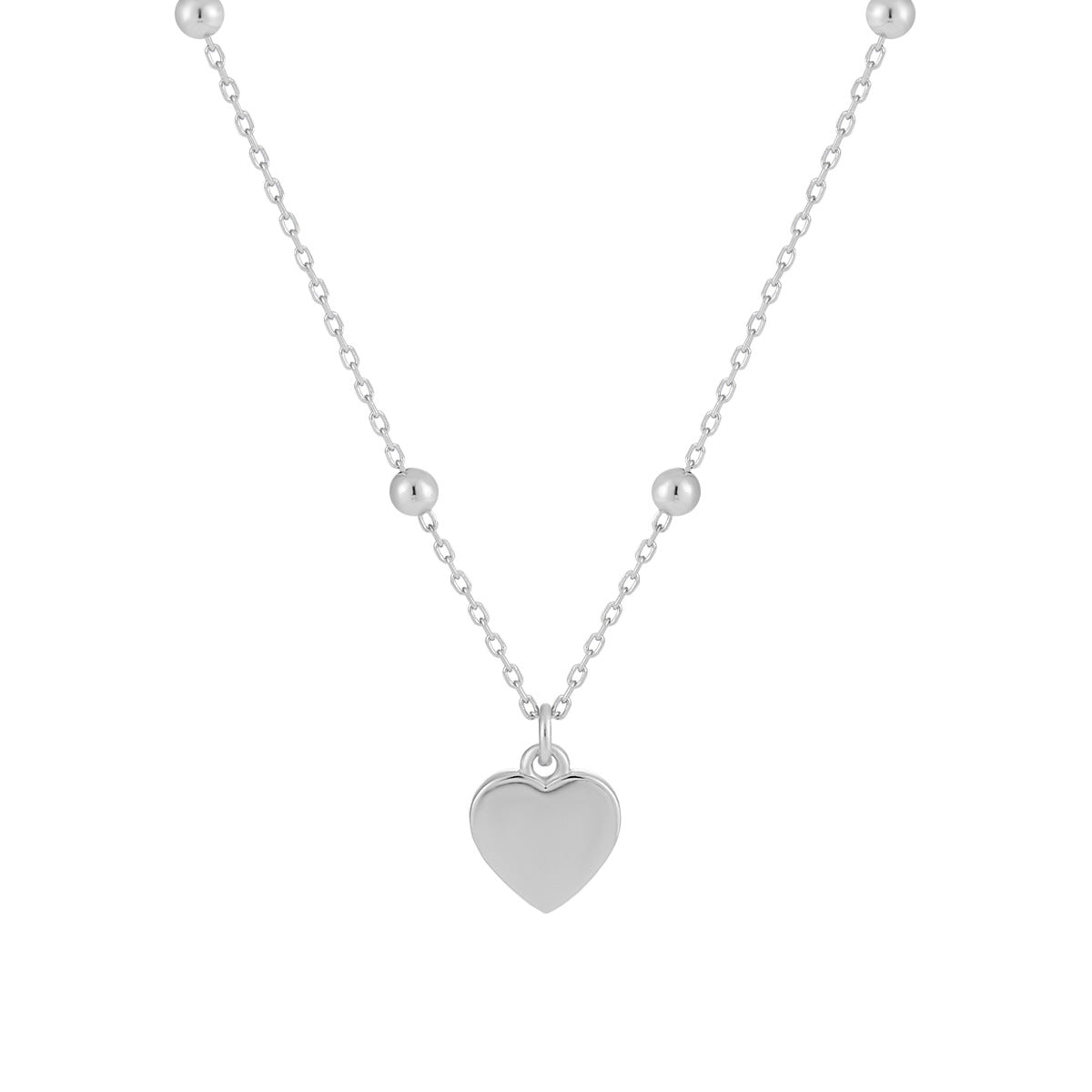 Simple Smooth Heart Necklace | 925 Sterling Silver