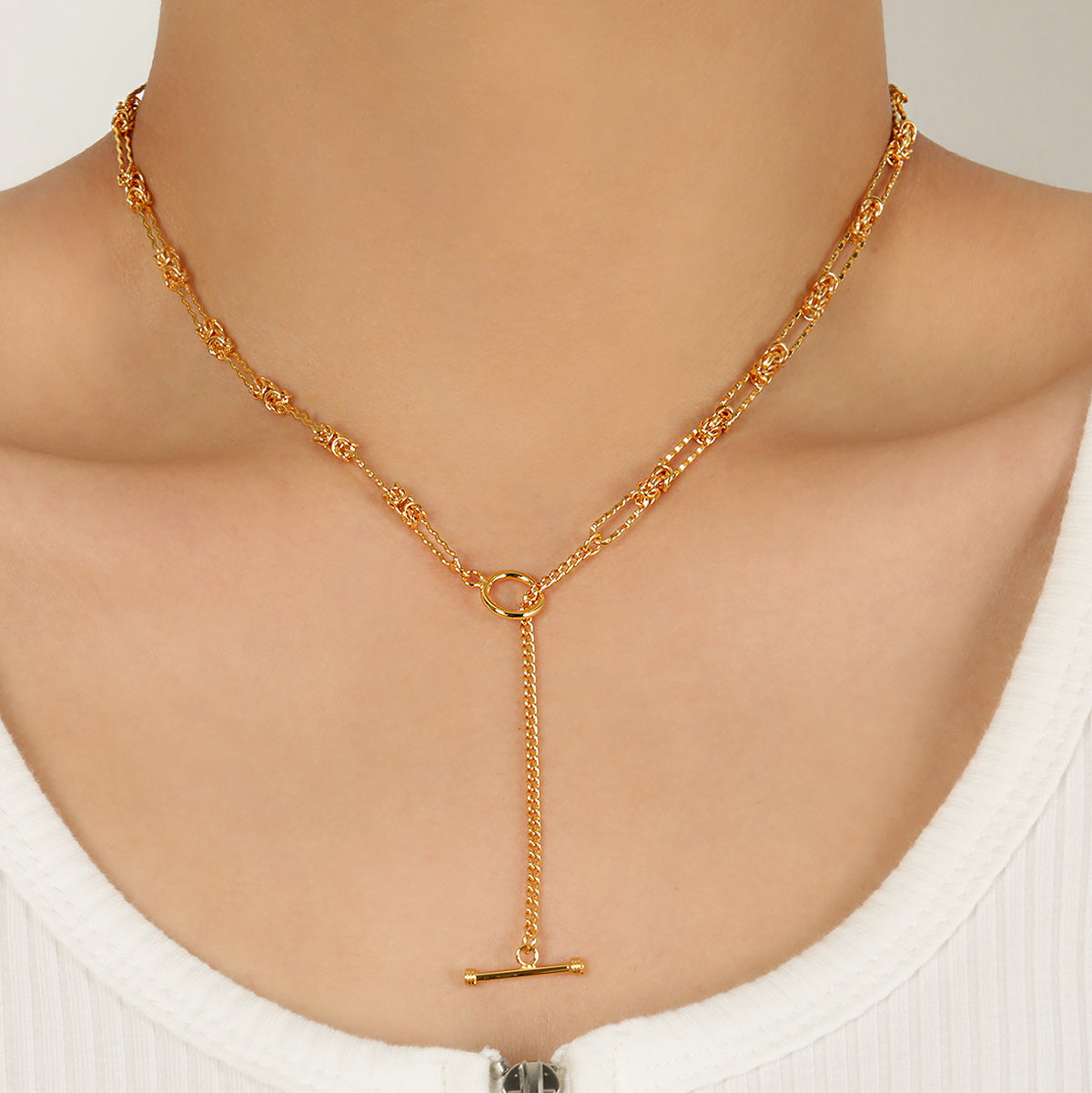 OT Shape Knot Chain Necklace - 925 Sterling Silver
