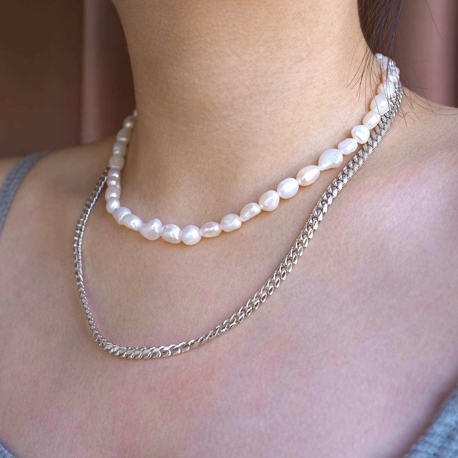 Hollow Chain Stacking Necklace - 925 Sterling Silver