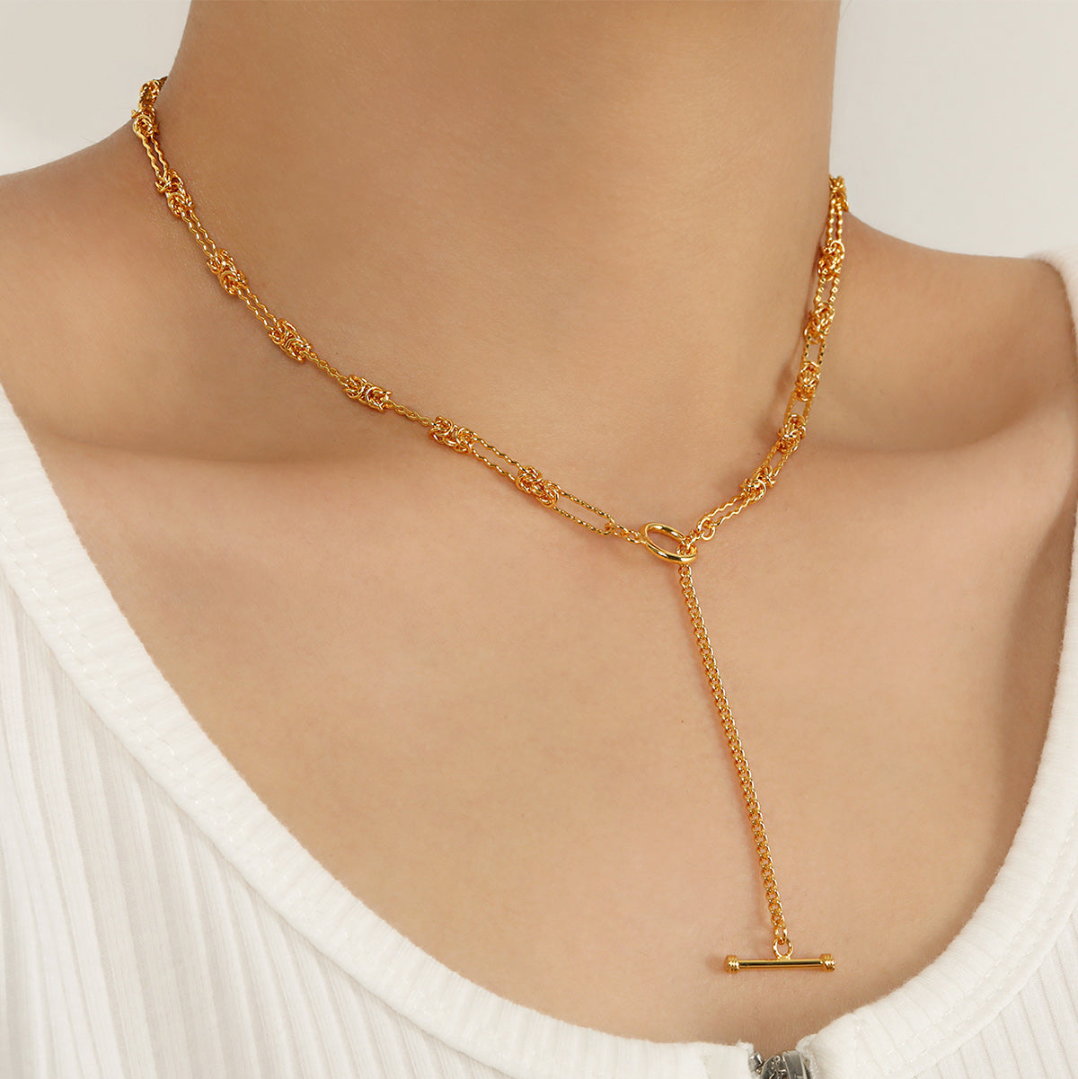 OT Shape Knot Chain Necklace - 925 Sterling Silver