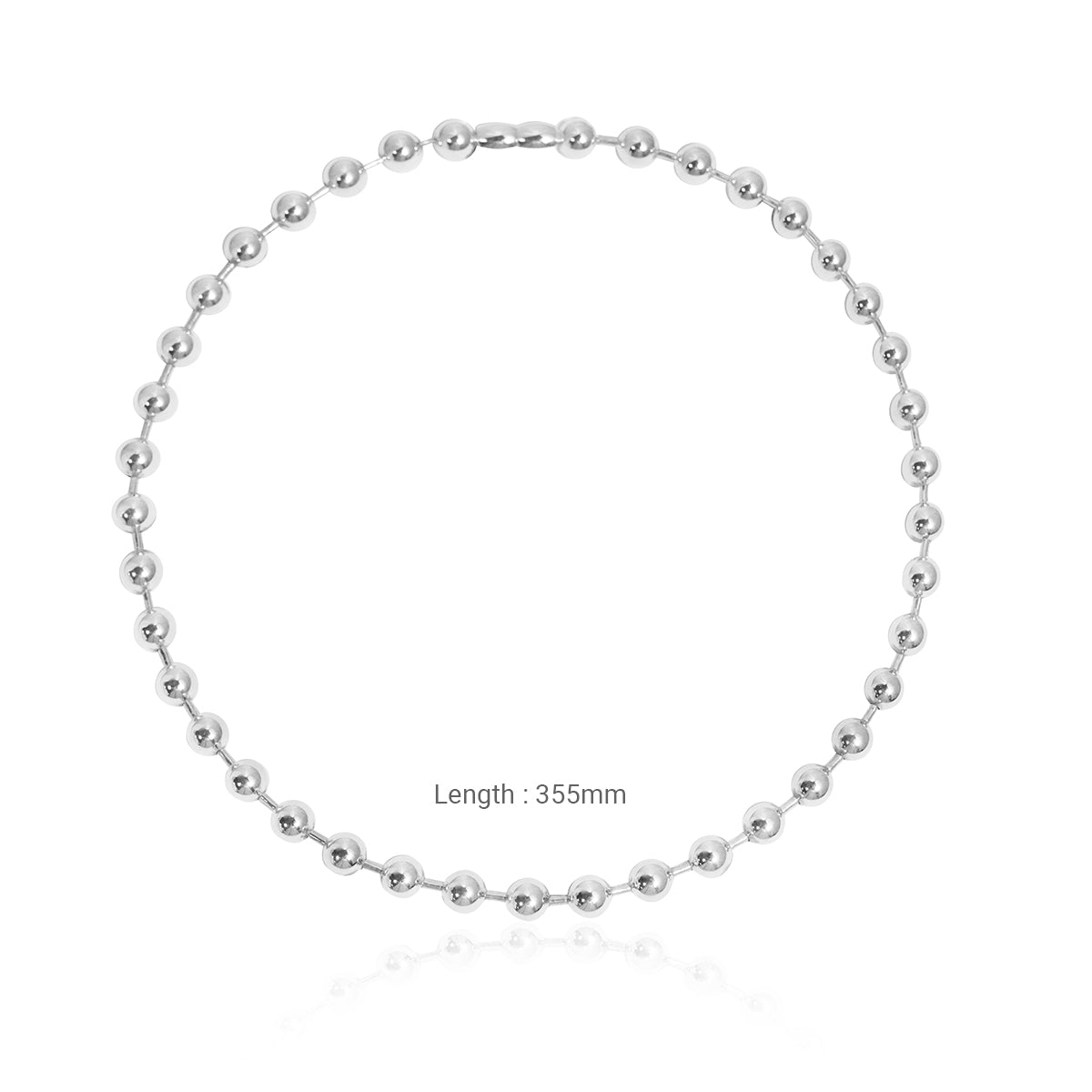 Round Beads Chain Necklace - 925 Sterling Silver
