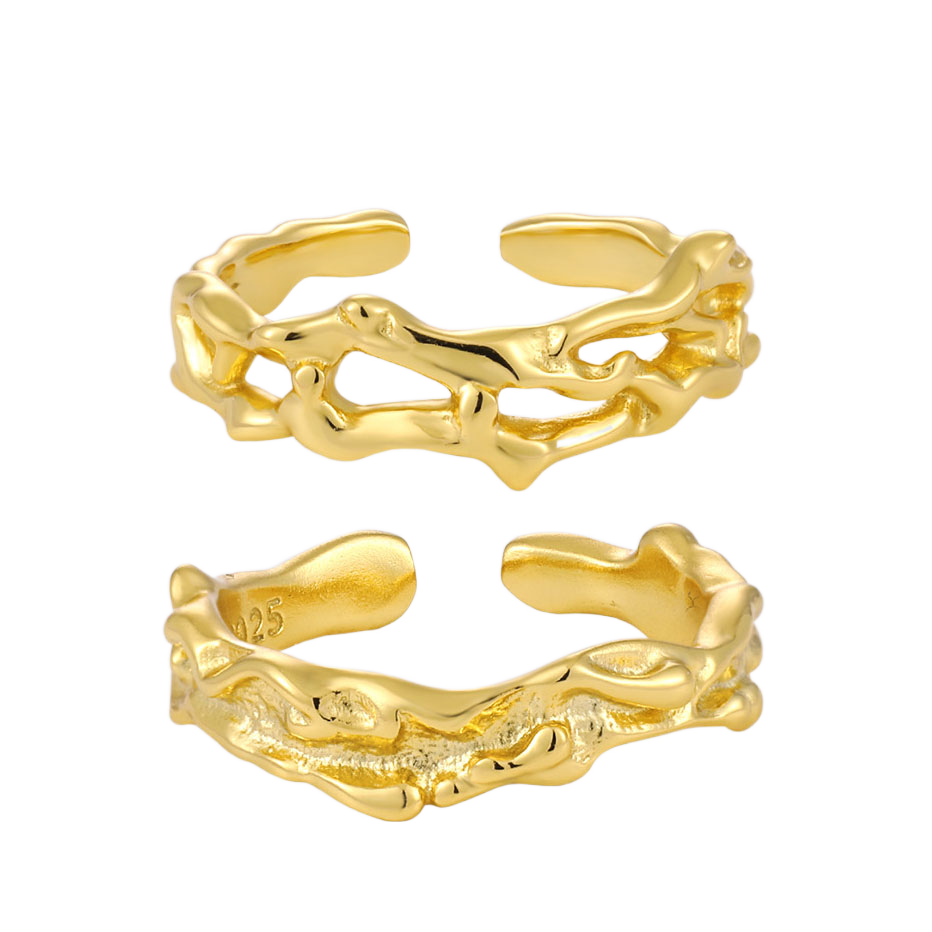 Flowing Lava Adjustable Ring - 925 Sterling Silver