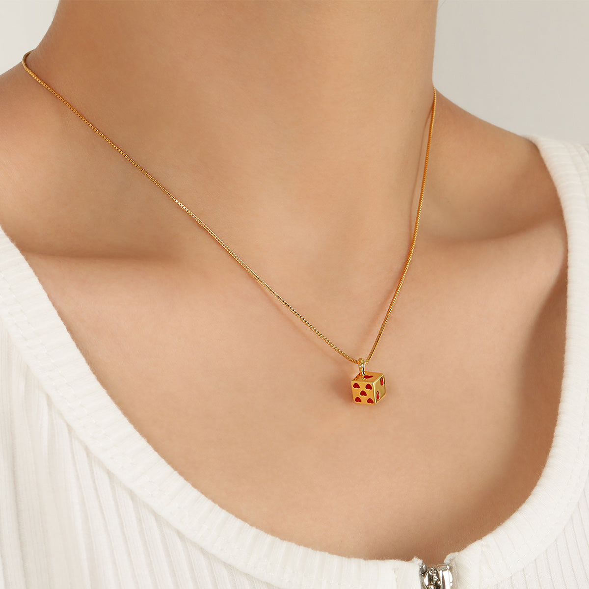 Multicolor Love Dice Necklace - 925 Sterling Silver