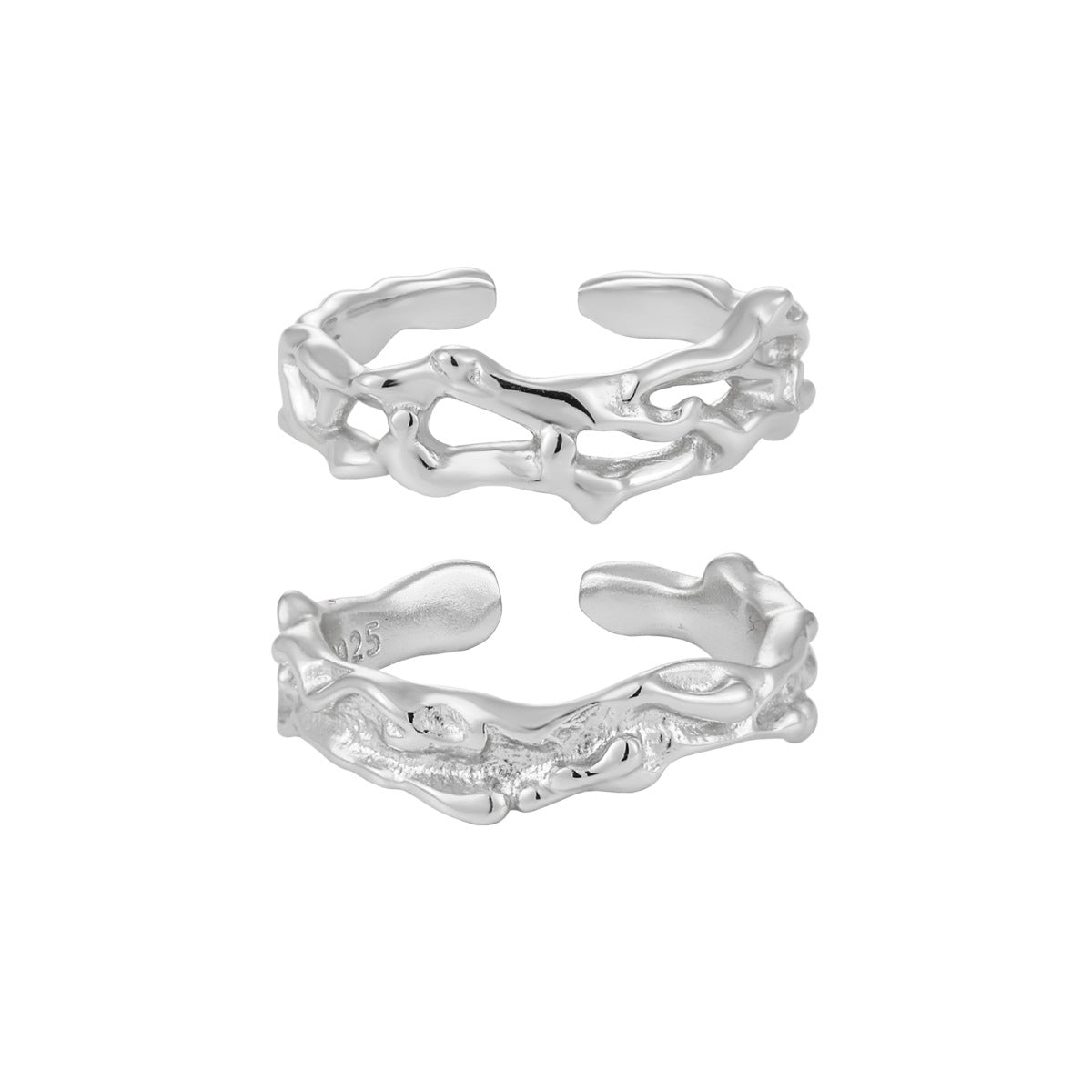 Flowing Lava Adjustable Ring - 925 Sterling Silver
