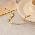Hollow Chain CZ Bracelet - 925 Sterling Silver