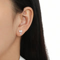 Bow-Knot Heart Drop Earrings - 925 Sterling Silver