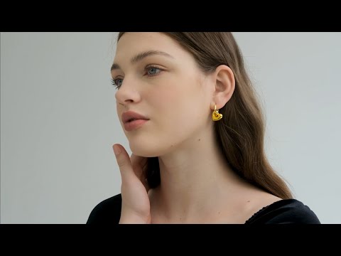 Hollow Heart Star Hoop Earrings - 925 Sterling Silver