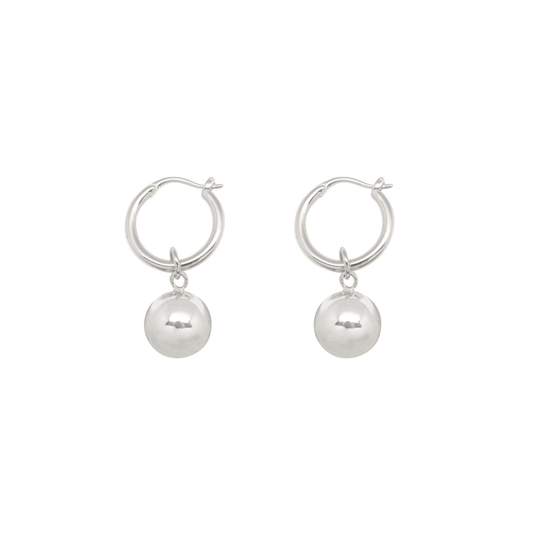 Round Ball Stud Earrings - 925 Sterling Silver