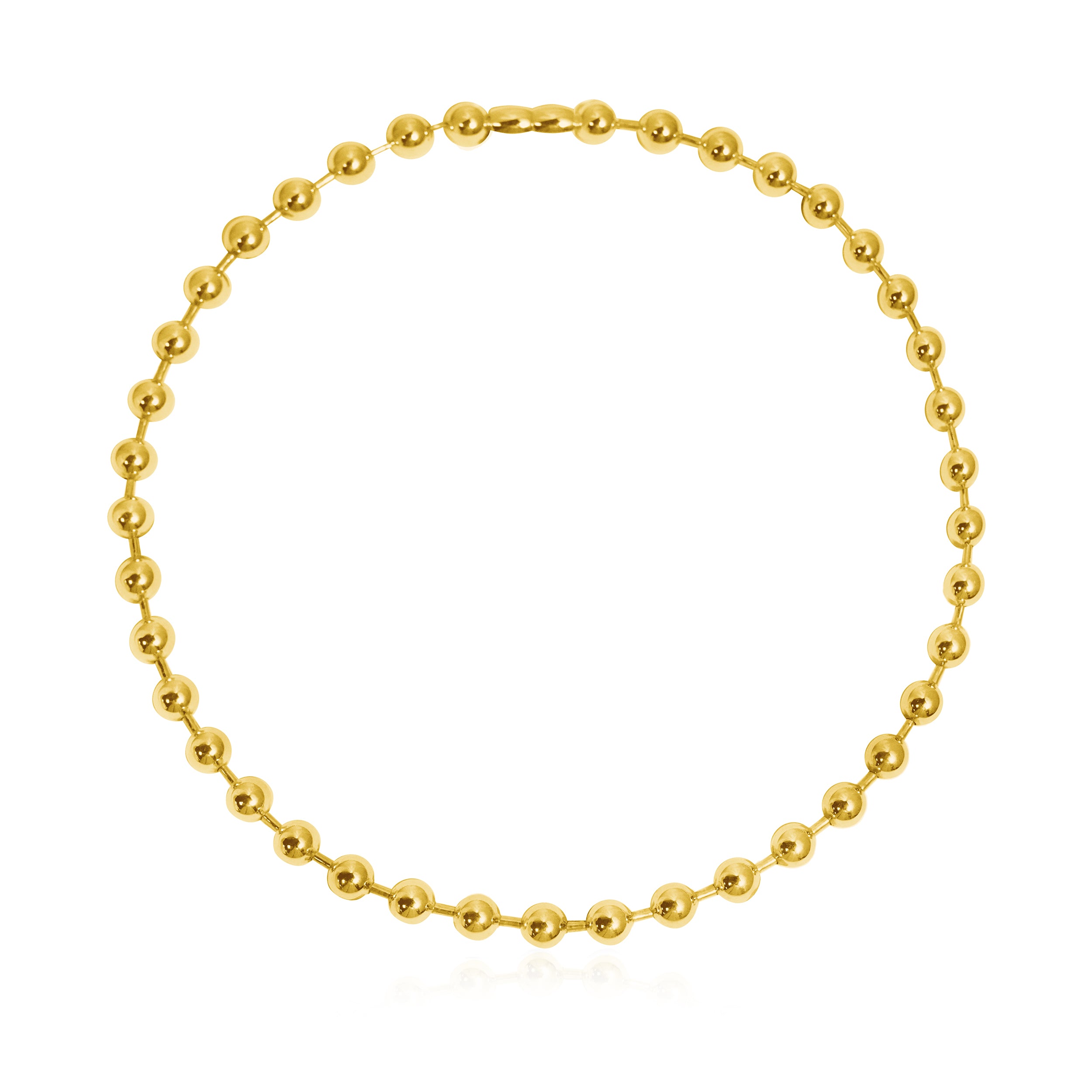 Round Beads Chain Necklace - 925 Sterling Silver