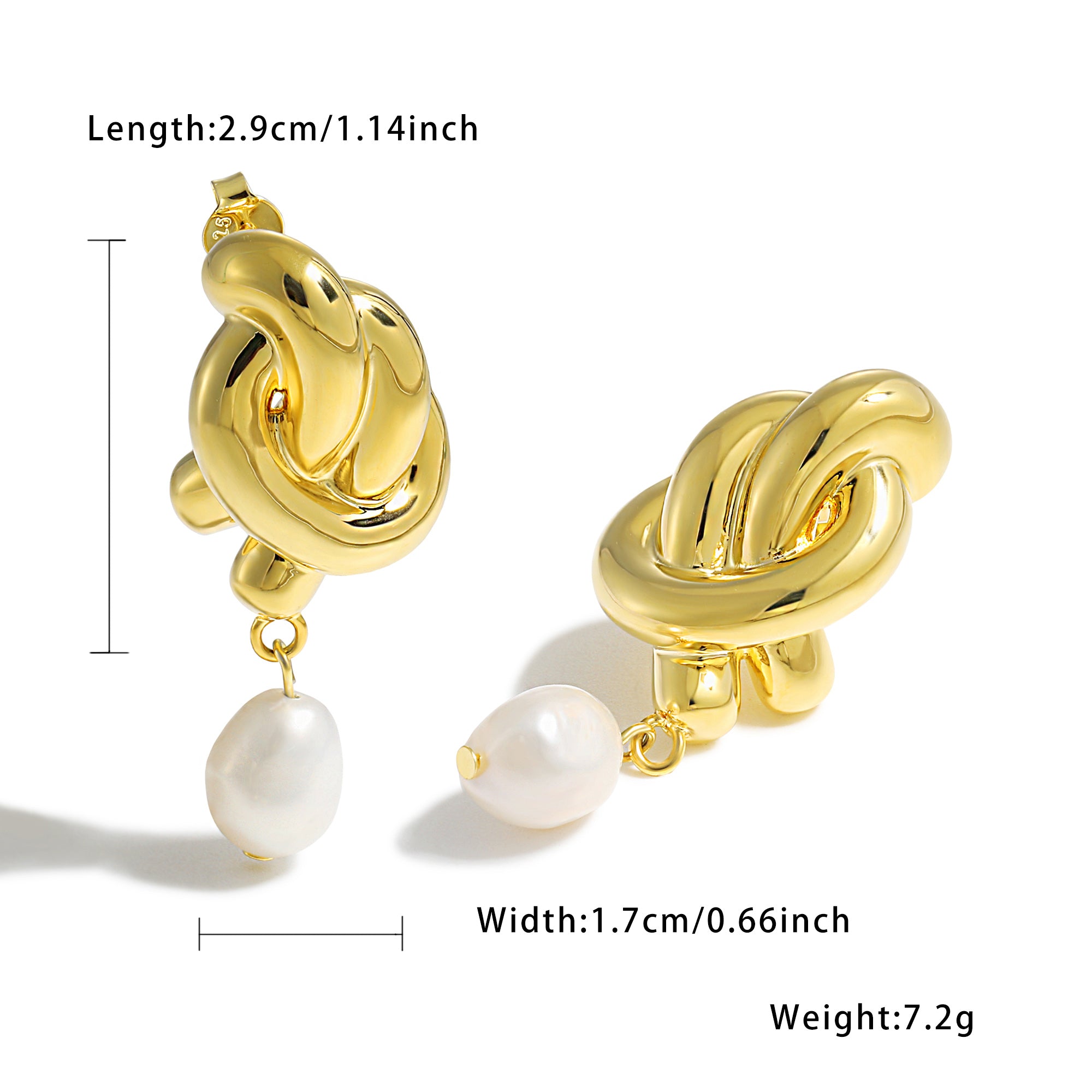 Hollow Knot Statement Earrings - 925 Sterling Silver