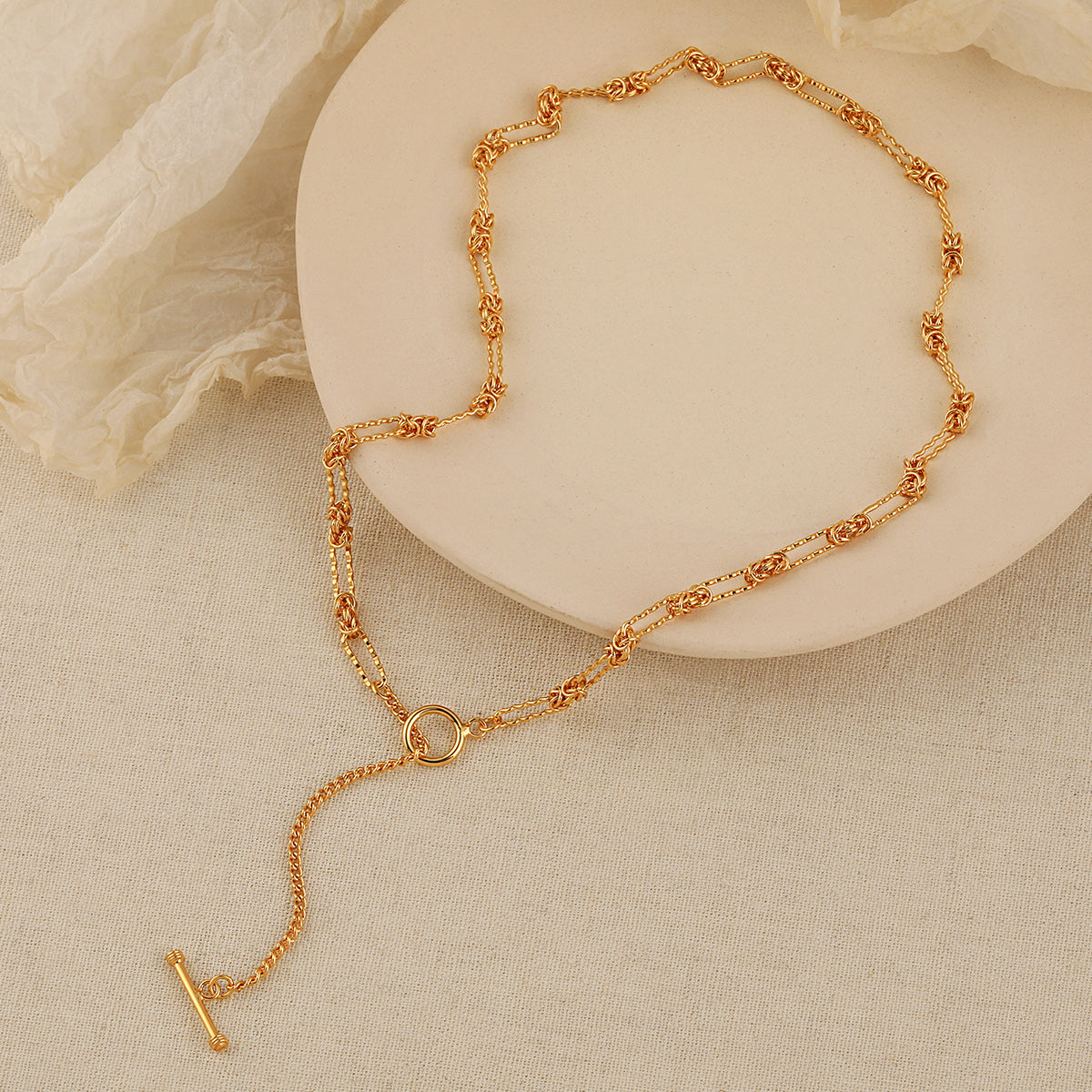 OT Shape Knot Chain Necklace - 925 Sterling Silver