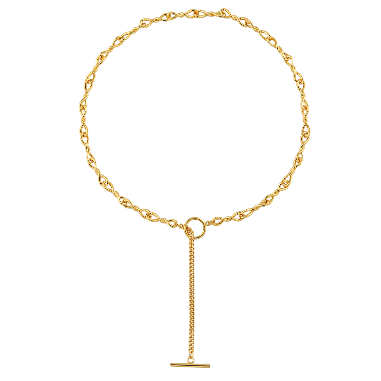 Hollow Twisted OT Chain Necklace - 925 Sterling Silver