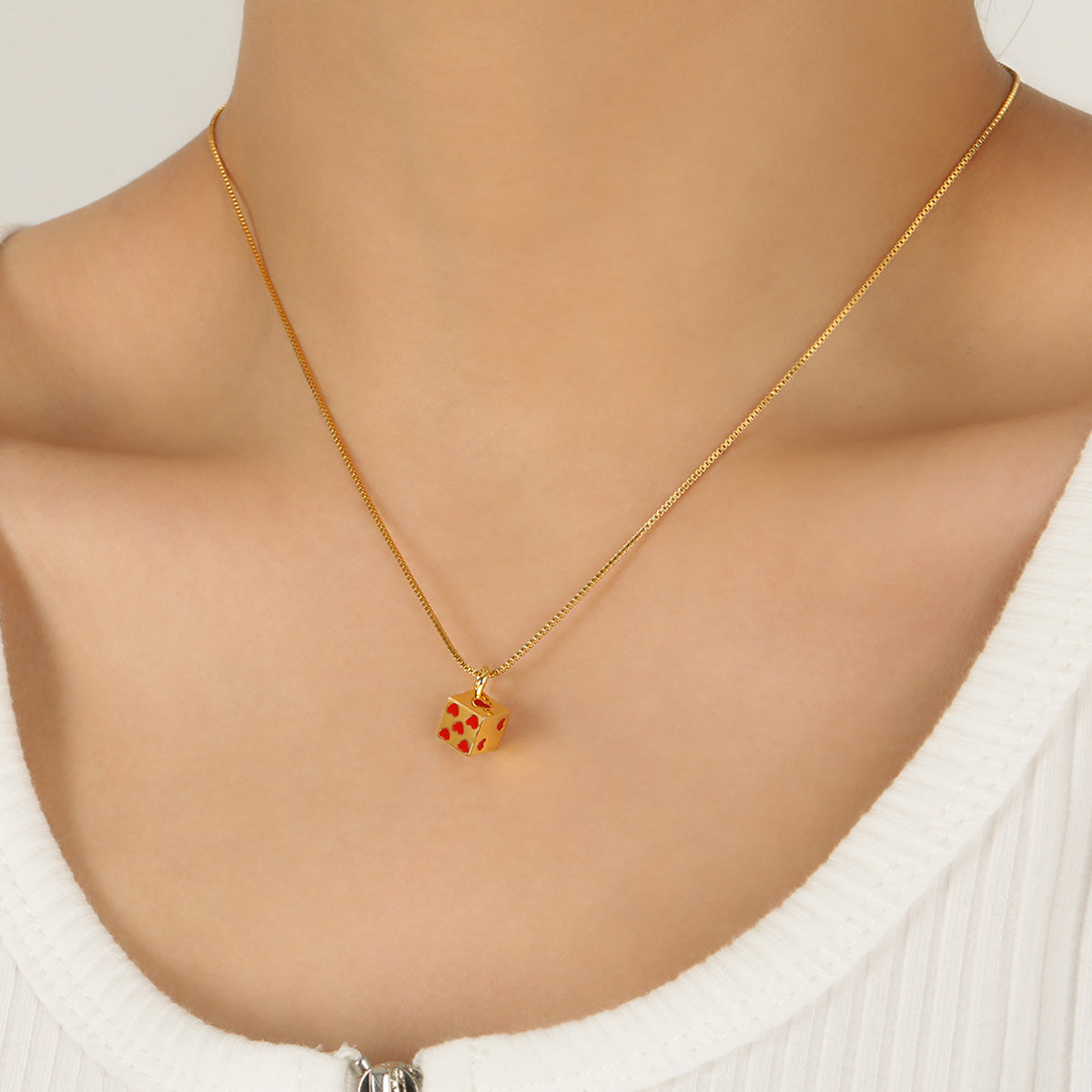 Multicolor Love Dice Necklace - 925 Sterling Silver