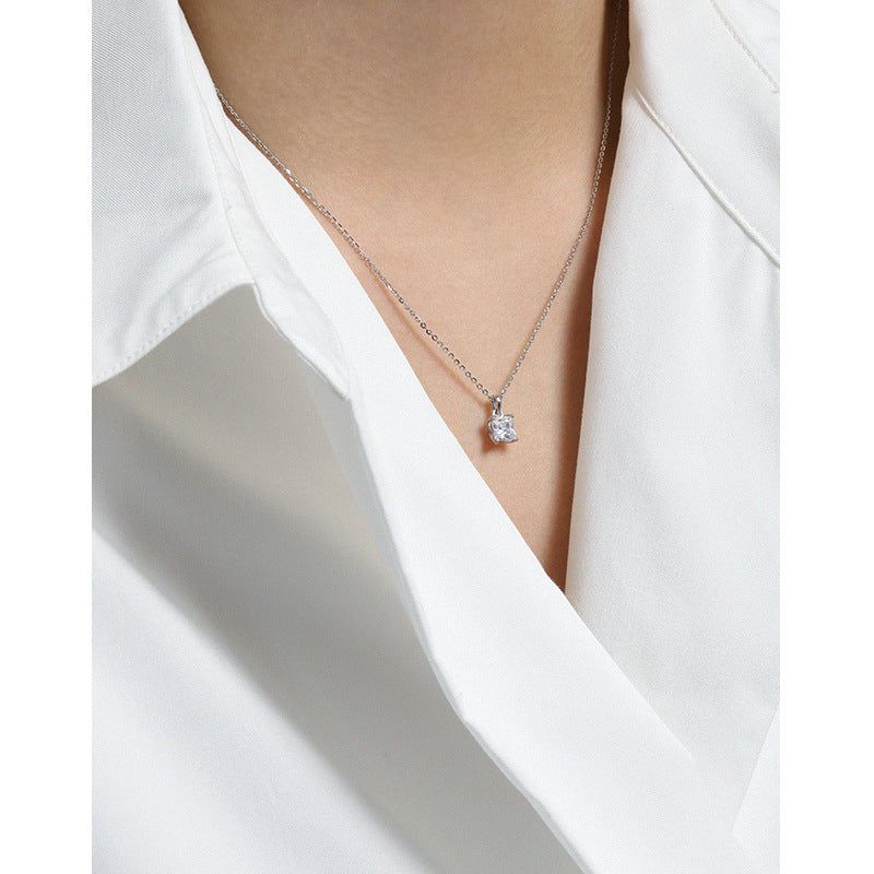 Simple Radiant CZ Necklace | 925 Sterling Silver
