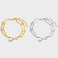 Natural Pearl Hollow Chain Bracelet - 925 Sterling Silver
