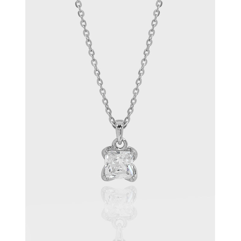 Simple Radiant CZ Necklace | 925 Sterling Silver