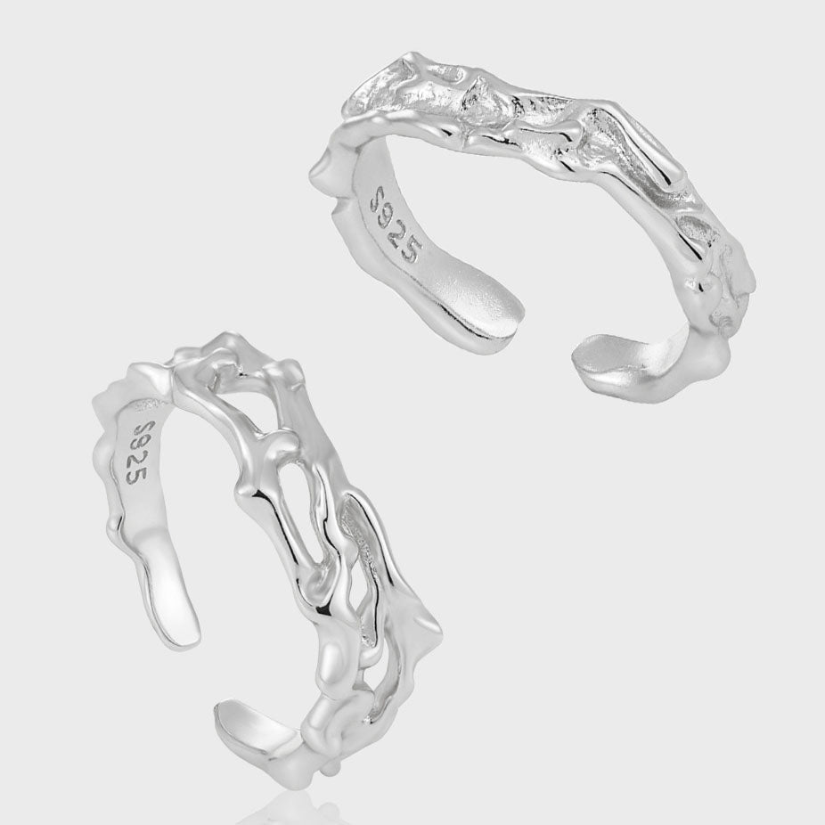 Flowing Lava Adjustable Ring - 925 Sterling Silver